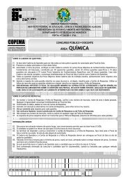 ÁREA: QUÍMICA COPEMA - Concursos CEFET-AL: Home - IFAL