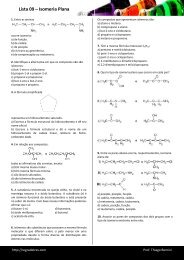 Lista 09 – Isomeria Plana