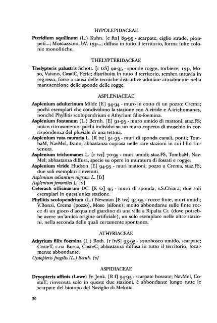 Contributo al censimento della flora cremasca - Biblioteca digitale ...