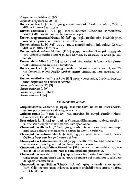 Contributo al censimento della flora cremasca - Biblioteca digitale ...