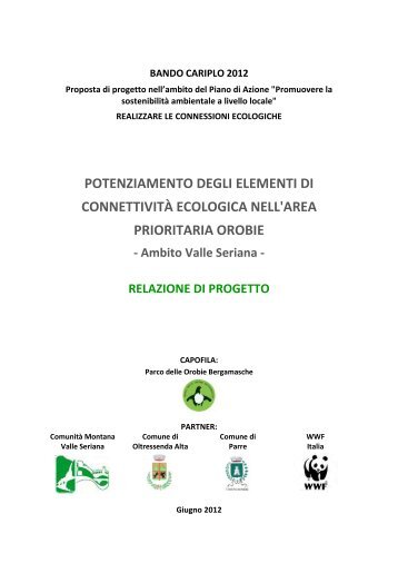 RELAZIONE DI PROGETTO - Parco delle Orobie Bergamasche