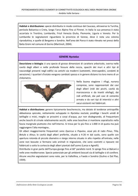 RELAZIONE DI PROGETTO - Parco delle Orobie Bergamasche