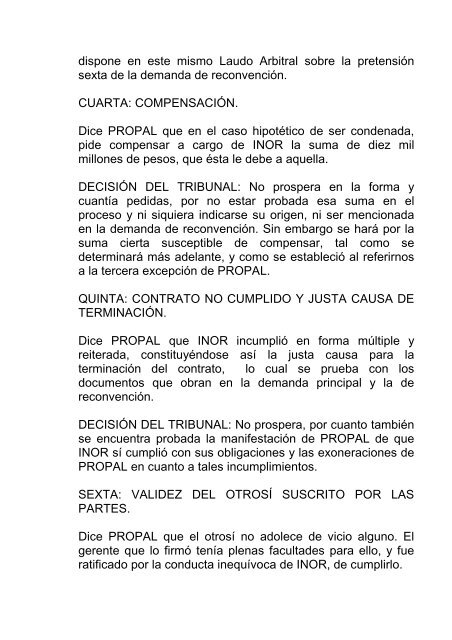 Inversiones e Ingenieros Orientales Ltda. Vs. Propal S.A.