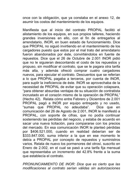 Inversiones e Ingenieros Orientales Ltda. Vs. Propal S.A.