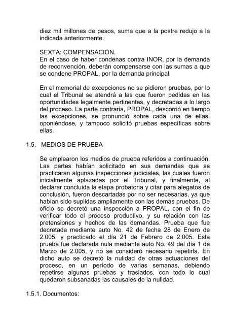 Inversiones e Ingenieros Orientales Ltda. Vs. Propal S.A.