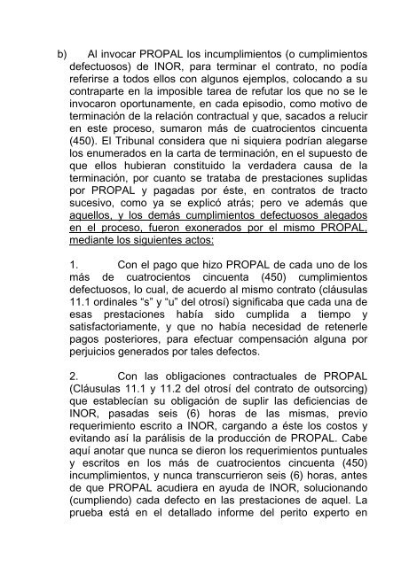 Inversiones e Ingenieros Orientales Ltda. Vs. Propal S.A.