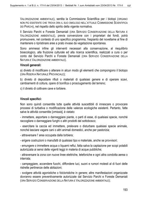 [84117] Supplemento n. 1 al Bollettino n. 17 del 23/04/2013