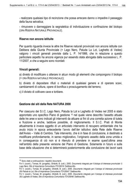 [84117] Supplemento n. 1 al Bollettino n. 17 del 23/04/2013