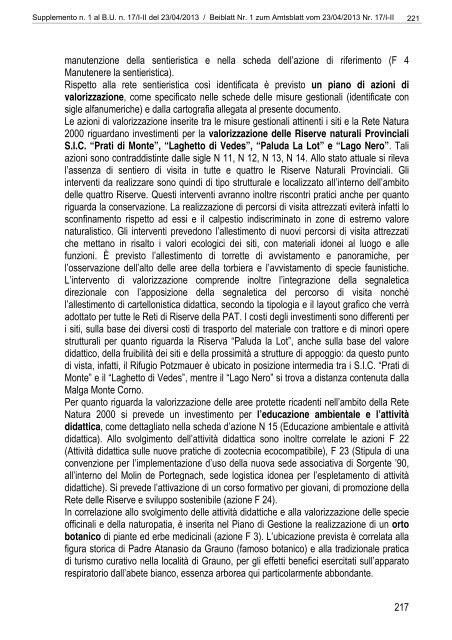 [84117] Supplemento n. 1 al Bollettino n. 17 del 23/04/2013