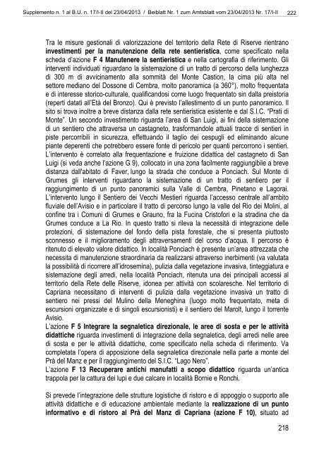[84117] Supplemento n. 1 al Bollettino n. 17 del 23/04/2013