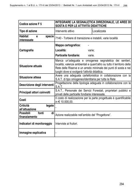 [84117] Supplemento n. 1 al Bollettino n. 17 del 23/04/2013