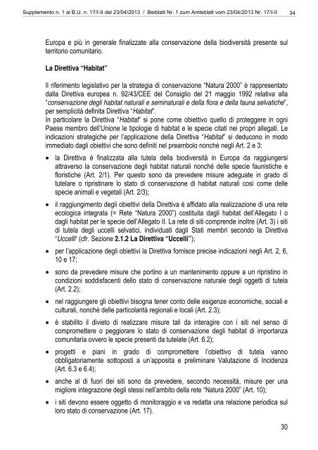 [84117] Supplemento n. 1 al Bollettino n. 17 del 23/04/2013