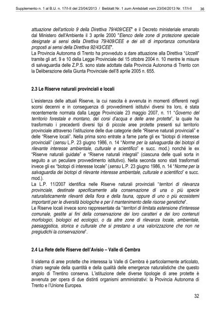 [84117] Supplemento n. 1 al Bollettino n. 17 del 23/04/2013