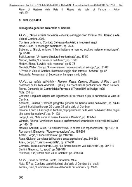 [84117] Supplemento n. 1 al Bollettino n. 17 del 23/04/2013