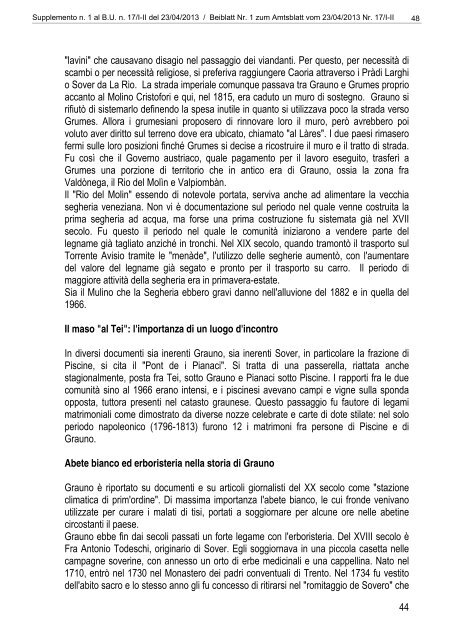 [84117] Supplemento n. 1 al Bollettino n. 17 del 23/04/2013