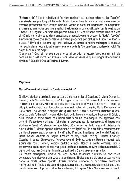 [84117] Supplemento n. 1 al Bollettino n. 17 del 23/04/2013