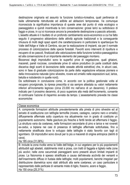 [84117] Supplemento n. 1 al Bollettino n. 17 del 23/04/2013