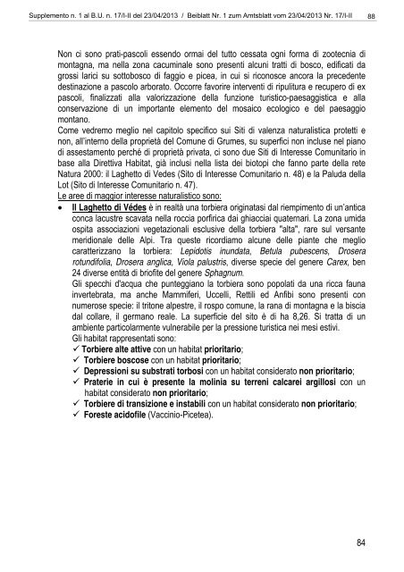 [84117] Supplemento n. 1 al Bollettino n. 17 del 23/04/2013