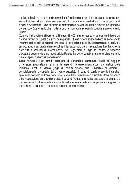 [84117] Supplemento n. 1 al Bollettino n. 17 del 23/04/2013