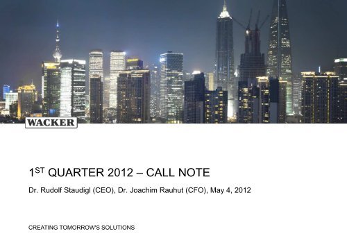 Conference Call Presentation Slides (PDF | 1010 ... - Wacker Chemie
