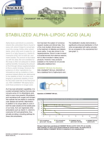 Stabilized Alpha-Lipoic Acid (ALA) (PDF | 655 KB) - Wacker Chemie