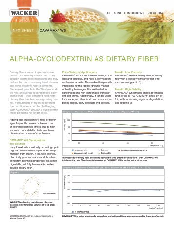 Alpha-Cyclodextrin as dietary fiber (PDF | 778 KB) - Wacker Chemie