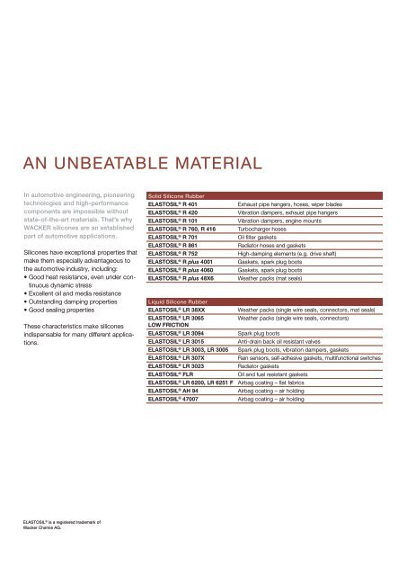 AN UNBEATABLE MATERIAL In