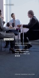 WACKER ACADEMY - Anfahrtsplan - Wacker Chemie