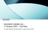Slides for the Conference Call (PDF | 531 KB) - Wacker Chemie