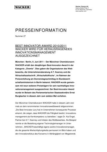 Presseinformation (PDF | 43 KB) - Wacker Chemie