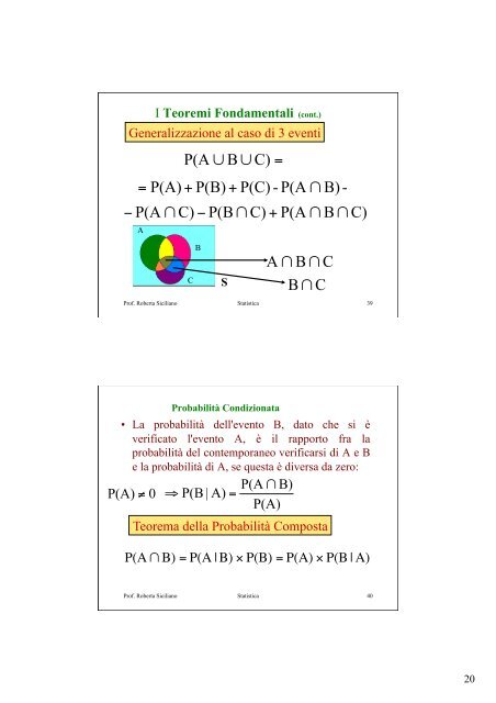 S8_probabilità - Università degli Studi della Basilicata