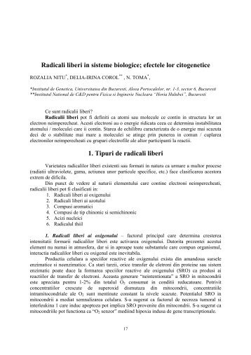 Radicali liberi in sisteme biologice - Universitatea din Bucuresti ...