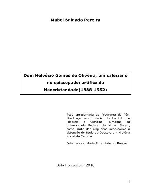 Mabel Salgado Pereira Dom Helvécio Gomes de Oliveira, um ...