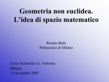 Geometria non euclidea - Liceo Scientifico Elio Vittorini