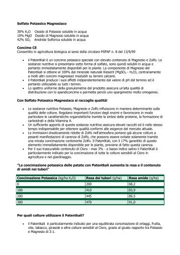 DEPLIANT Solfato Potassico 30 10 - Manfertil