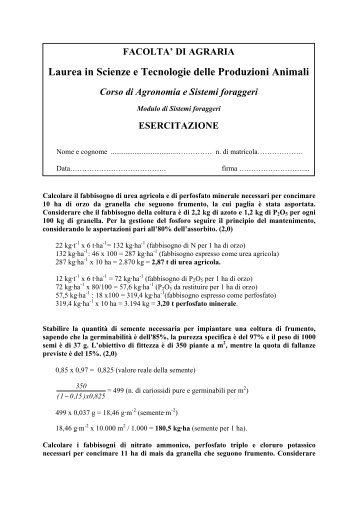 Laurea in Scienze e Tecnologie delle Produzioni ... - Casaonofri.It