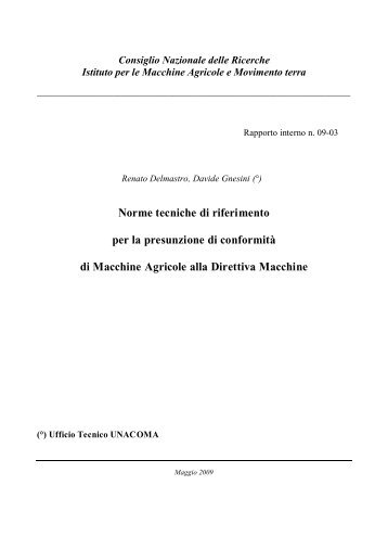 Norme tecniche di riferimento per la presunzione di ... - Imamoter