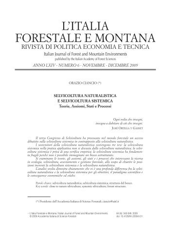 01 Ciancio :01 Ciancio - Accademia Italiana di Scienze Forestali