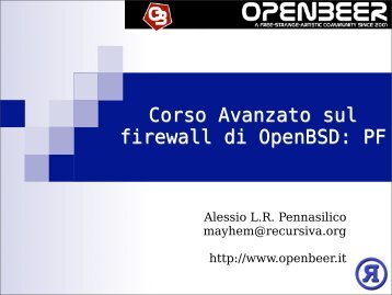 Corso Avanzato sul firewall di OpenBSD: PF - Alba ST Srl