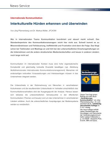 Interkulturelle Hürden erkennen und überwinden - JP|KOM GmbH
