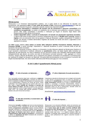 AlmaLaurea A chi è utile il questionario AlmaLaurea - Conservatorio ...