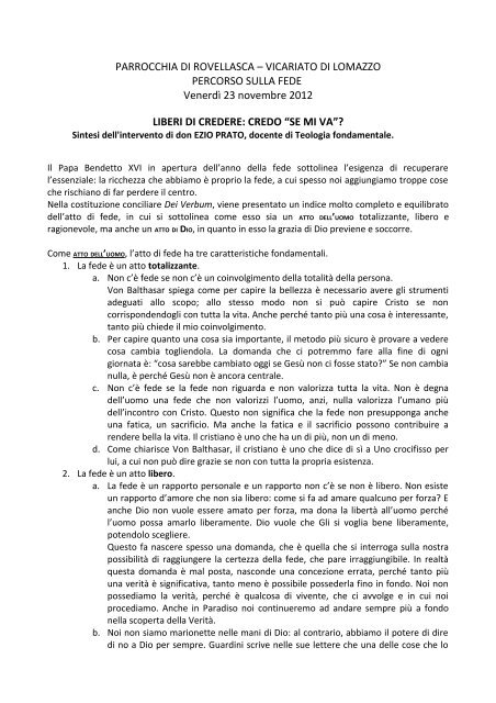 2. Liberi di credere. Credo "se mi va"? - Parrocchia dei Santi Pietro e ...