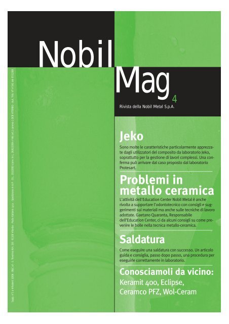 Jeko Problemi in metallo ceramica - Nobil-Metal