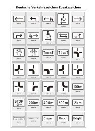 Deutsche Verkehrszeichen Zusatzzeichen