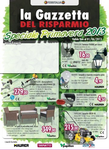 scarica il nostra giornalino con le offerte di primavera 2013