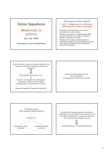 Arjun Appadurai Modernità in polvere