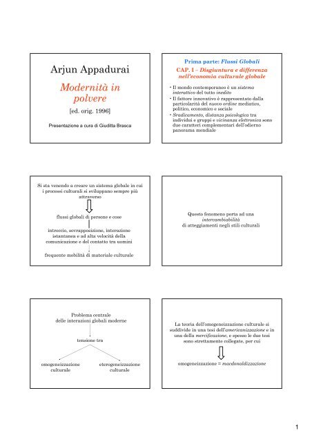 Arjun Appadurai Modernità in polvere
