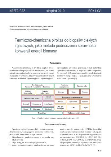 Termiczno-chemiczna piroliza do biopaliw ciekłych i gazowych, jako ...