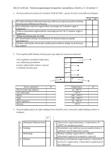 Pytania przygotowujące do egzaminu i sprawdzianu z chemii cz. 4