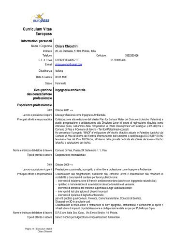 Curriculum Vitae Europass - Ordine degli Ingegneri della provincia ...